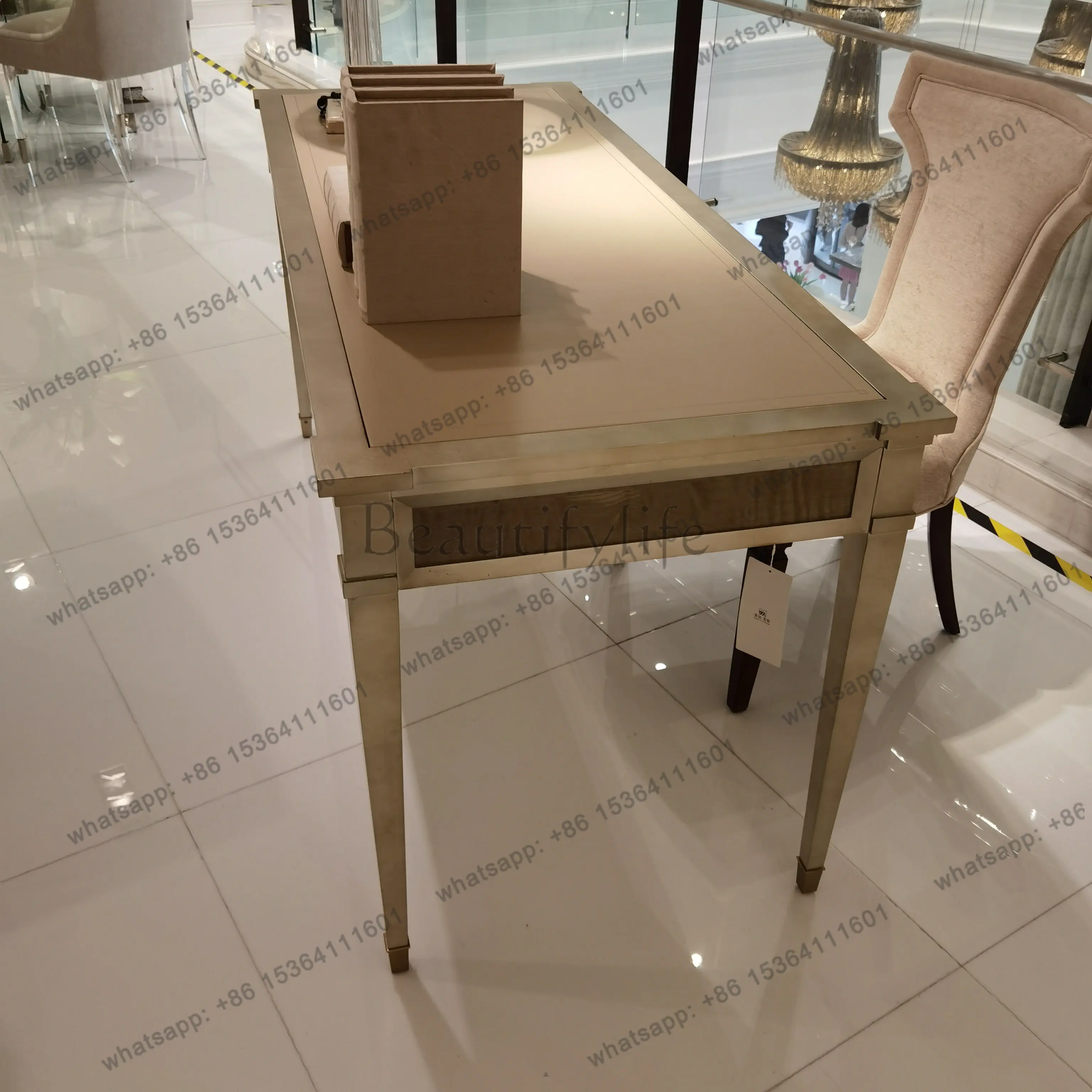 American solid wood desk simple American Nordic light luxury solid wood engraving desk