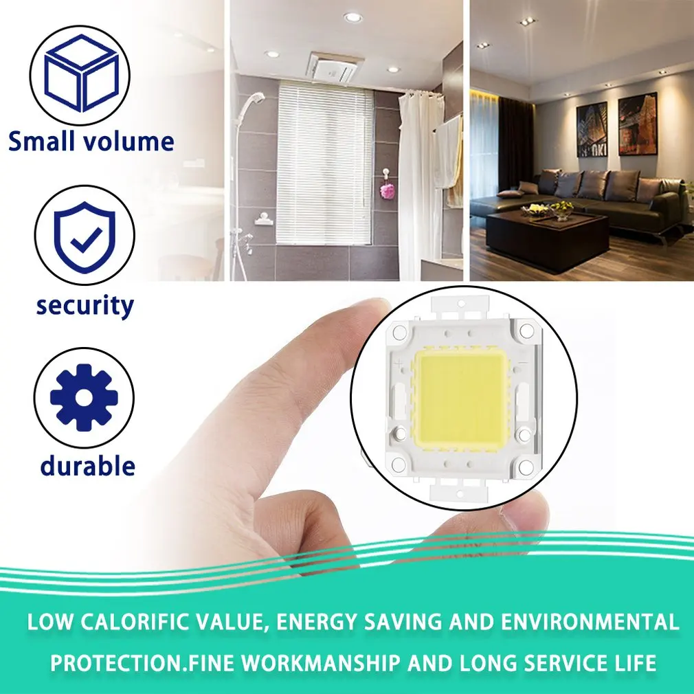 Lâmpada LED COB Bead para DIY, lâmpada de inundação, Chip ao ar livre, lâmpada mais brilhante, Smart IC, sem necessidade de driver, 20W, 30W, 50W, 220V, IP65
