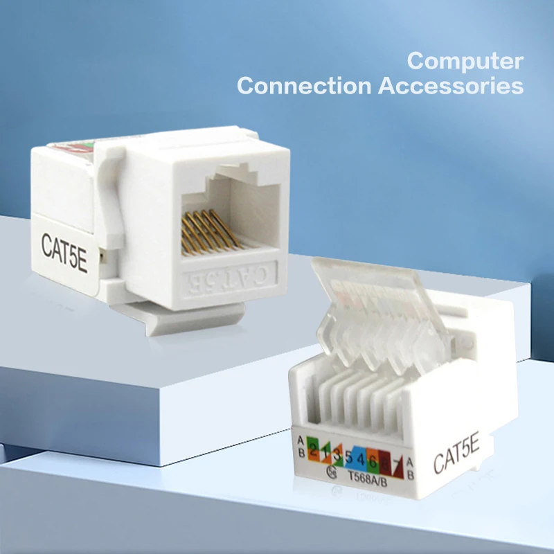 5/10 Buah RJ45 Ethernet Network Keystone Jack Clip Module Wall Plug Connector Computer Connection Accessories