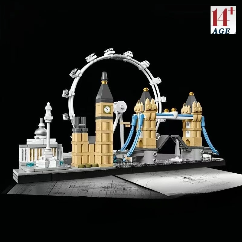 MINISO 468 قطعة 10678 مجموعة الهندسة المعمارية للمدينة جسر برج لندن بيغ بن ألعاب تجميع إبداعية متوافقة مع مدينة Lepining #1