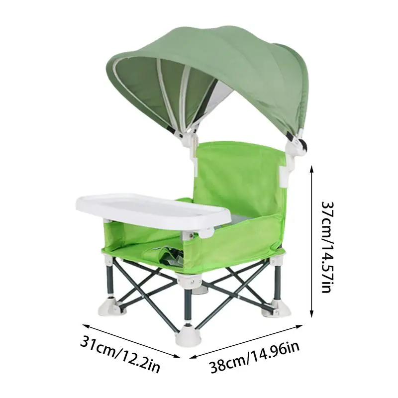 Baby Foldable Dining Chair With Plate Seat Belt Foldable Children Beach Chair Camping Travel Comfortable Feeding Seat Baby Chair