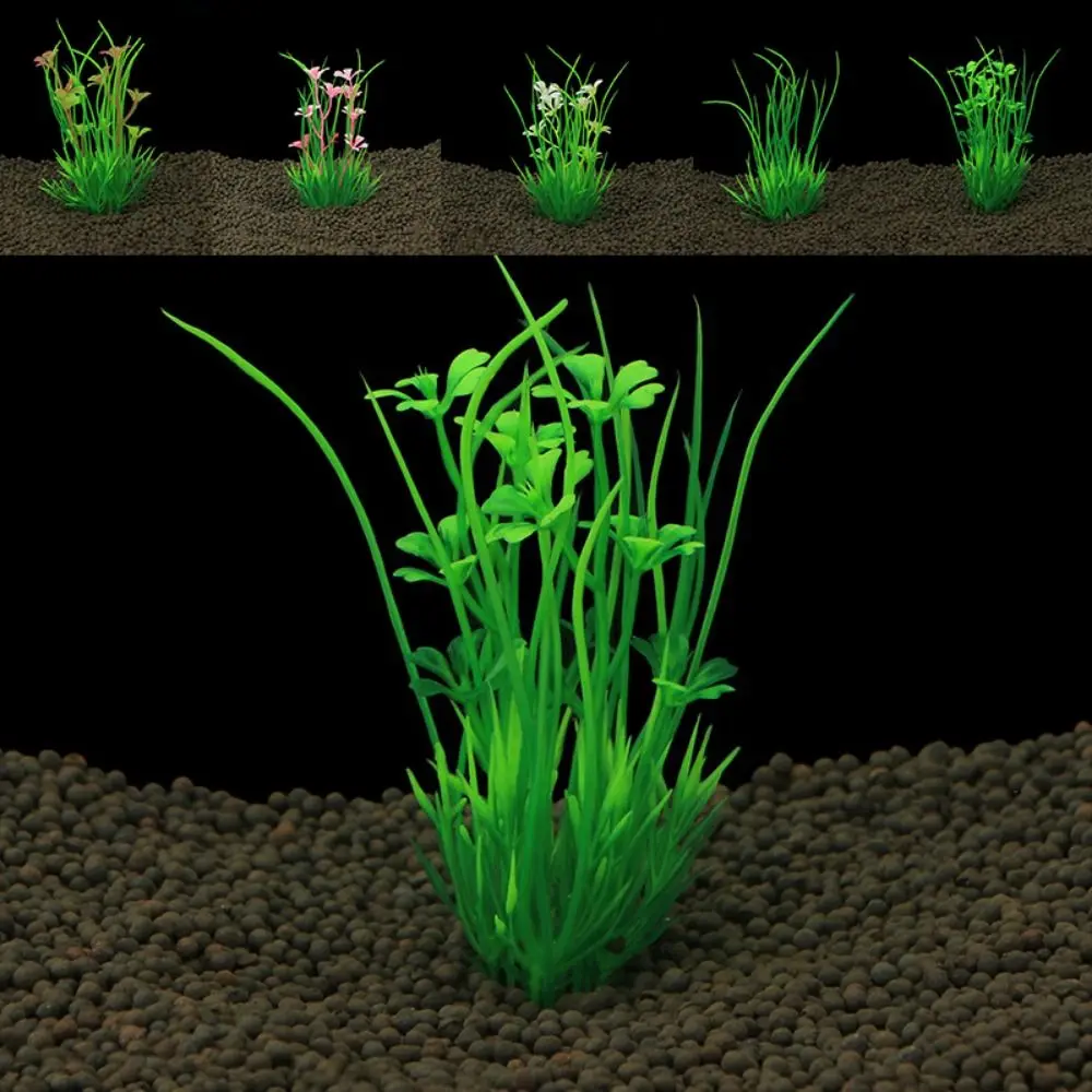 

Green Artificial Aquarium Plants Decorative 13cm Plastic Water Weeds Ornament Simulation Aquatic Green Plant Fish Tank