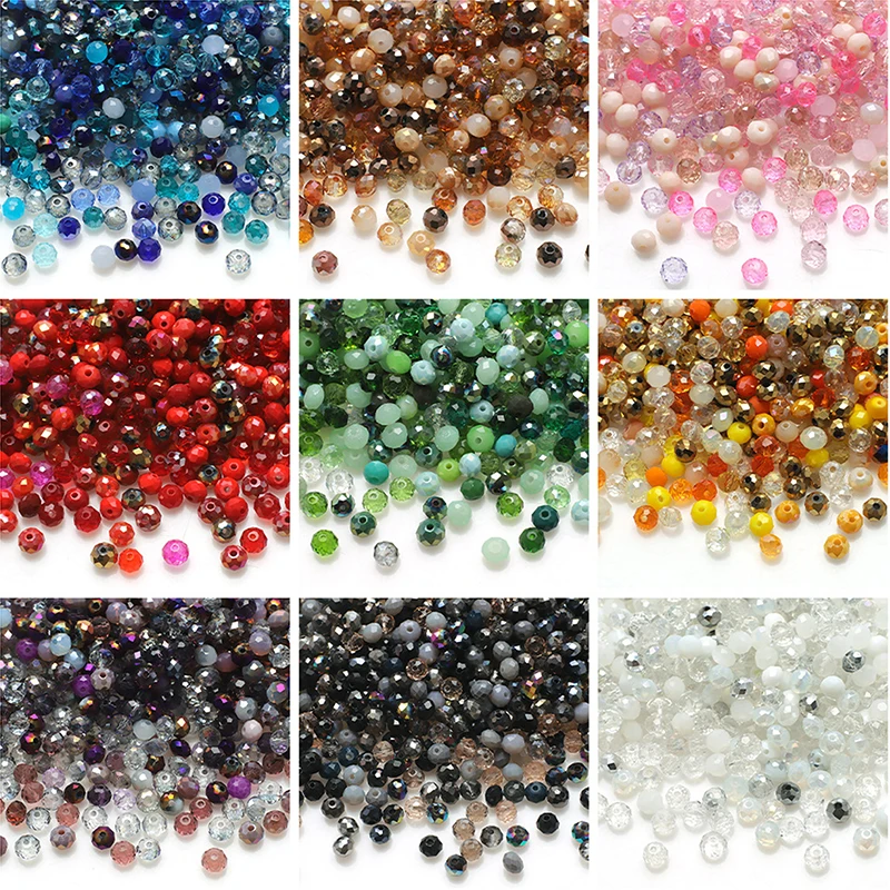 30PCS DIY 10/12MM Rondelle Österreich Facettierte Kristall Glas Perlen Runde Lose Spacer Perlen Für Schmuck Finden