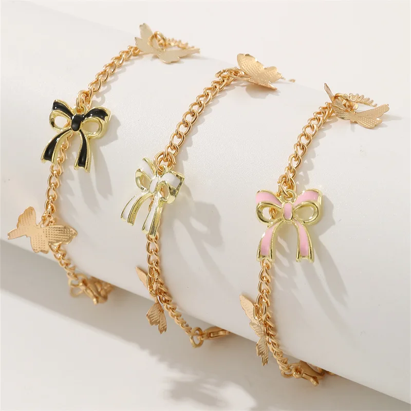 3pcs/set Everyday Sweet Bow Butterfly Bracelet Set – Minimal