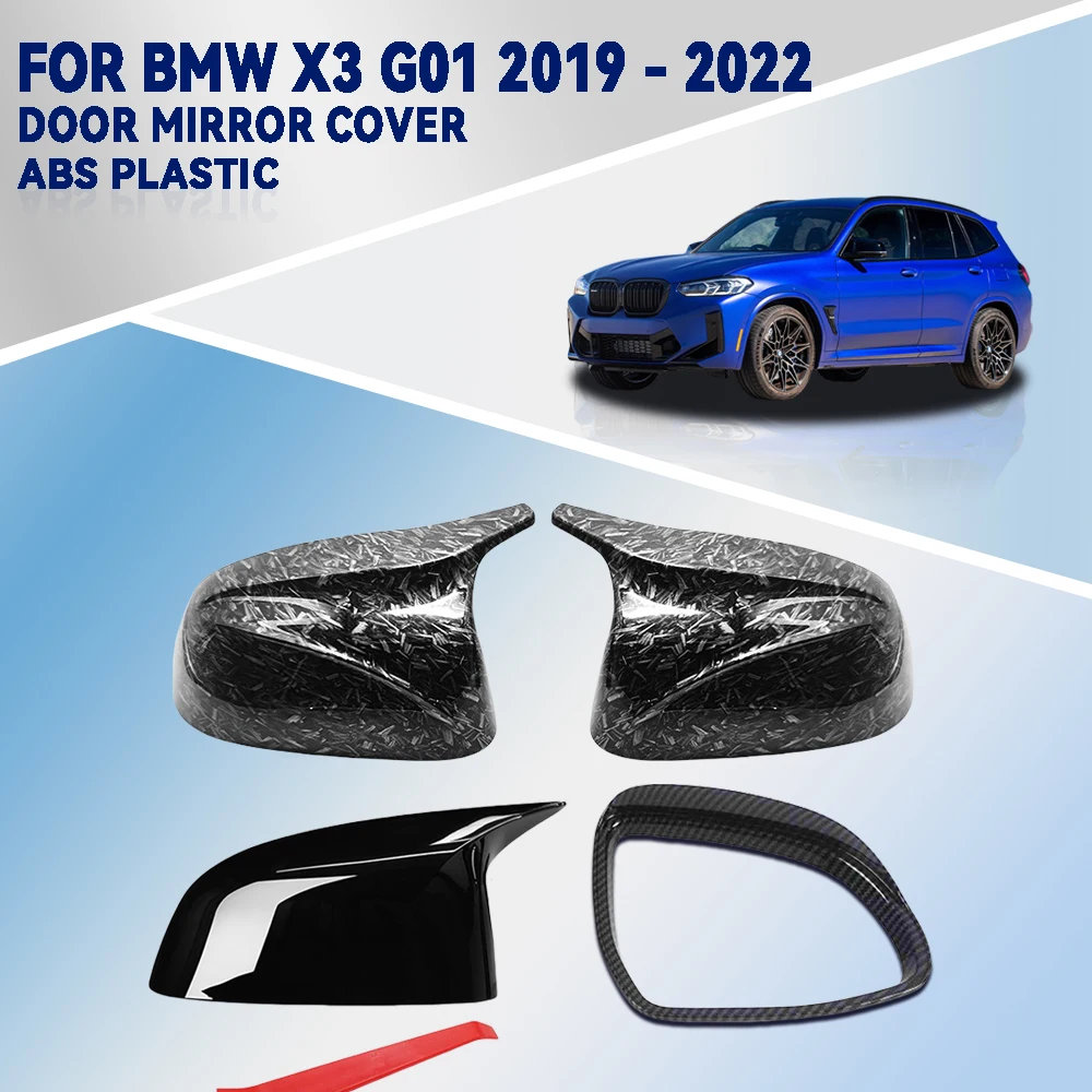 

Abs White Gloss Black Carbon Fiber Plastic For BMW X3 G01 2019 - 2022 Car Door Mirror Cover Car Accessories External Decorate