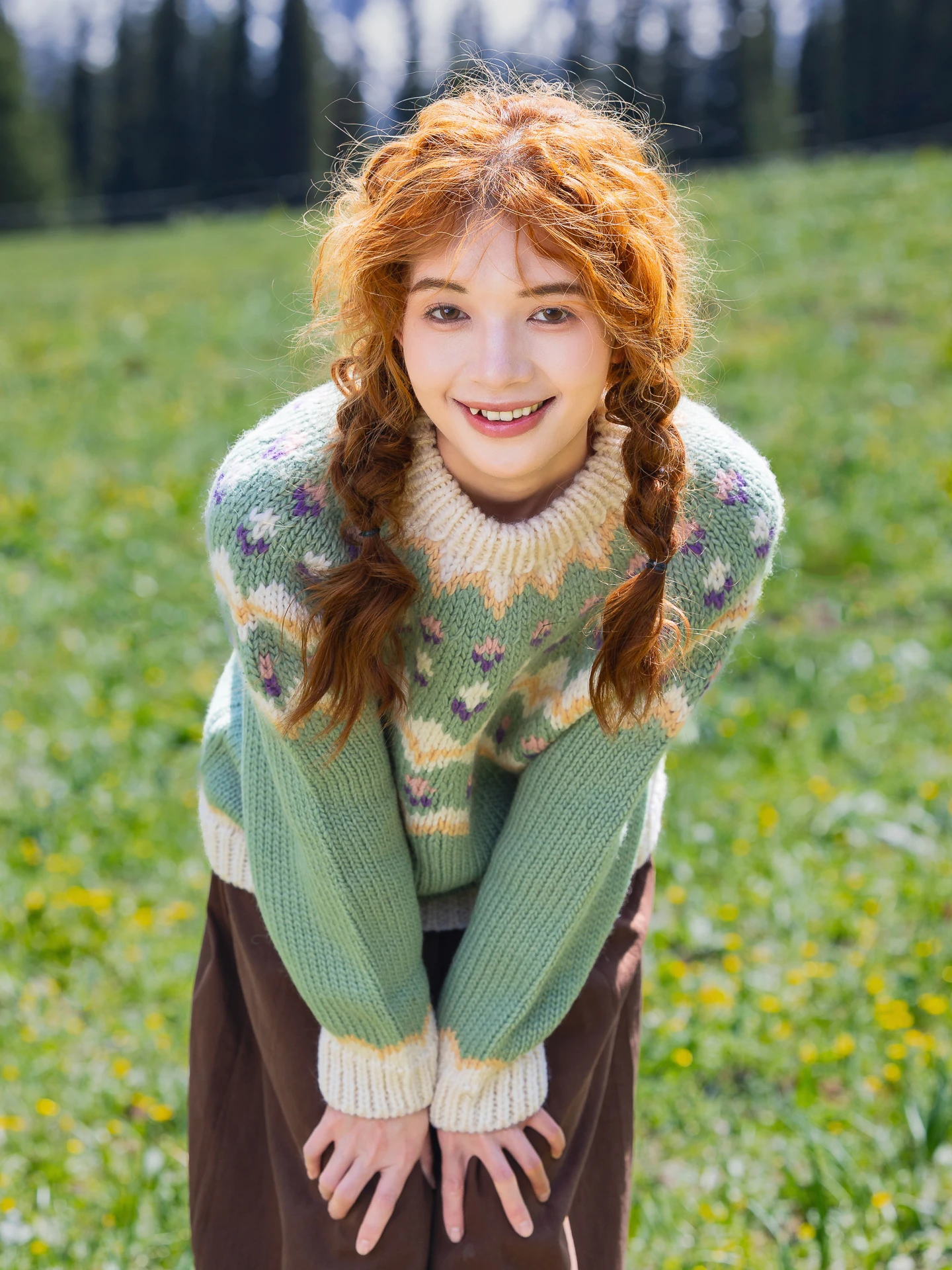 

Hand Knitted Icelandic Wool Sweater Women's Large Size Nordic Retro Sle Thi Chunky Needle Knit Fair Isle Embroidery