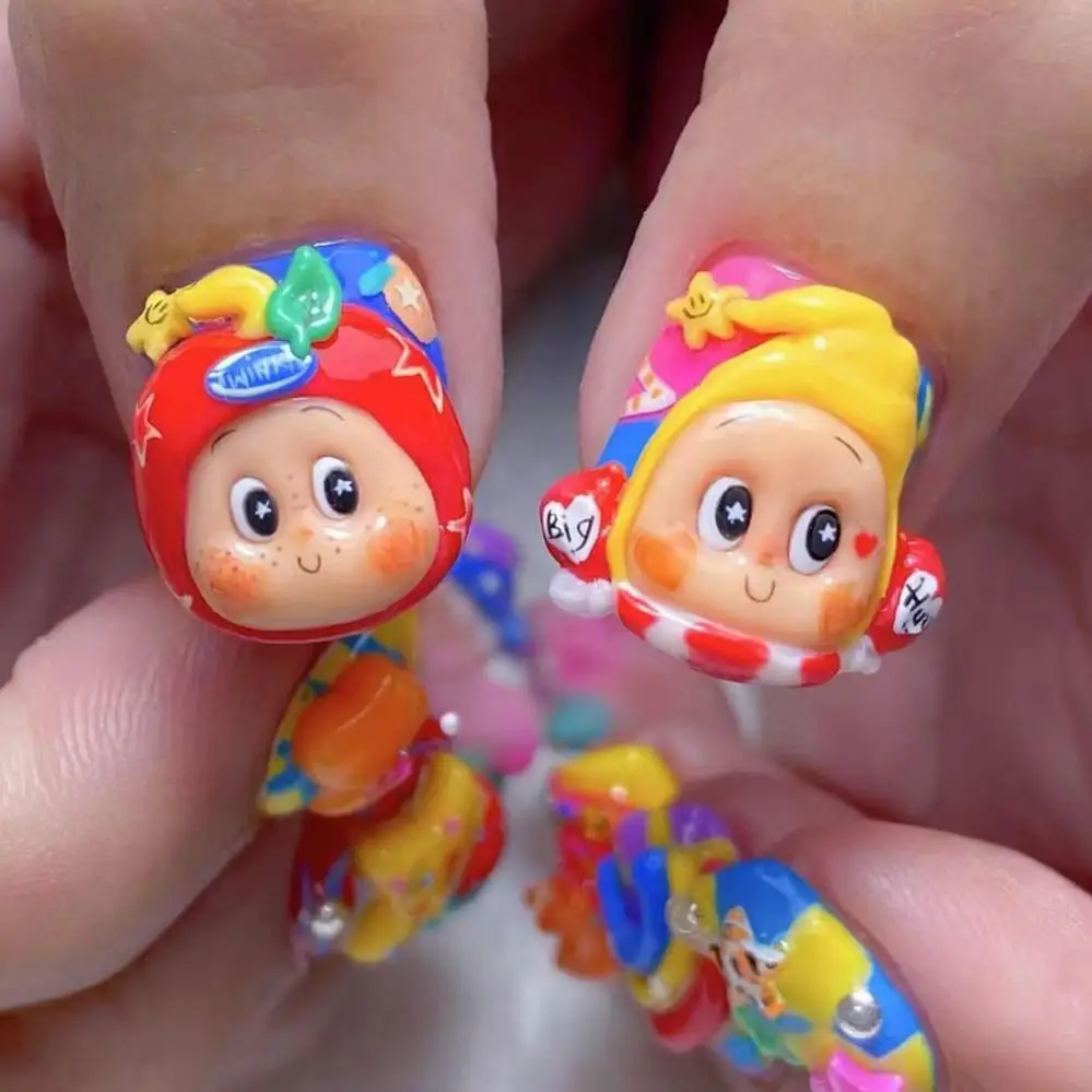 

mikko mEzzo piano anime, nightclub style angle blue popmart3D Nail Art Sticker Stamp Decal for DIY Nail Fashion