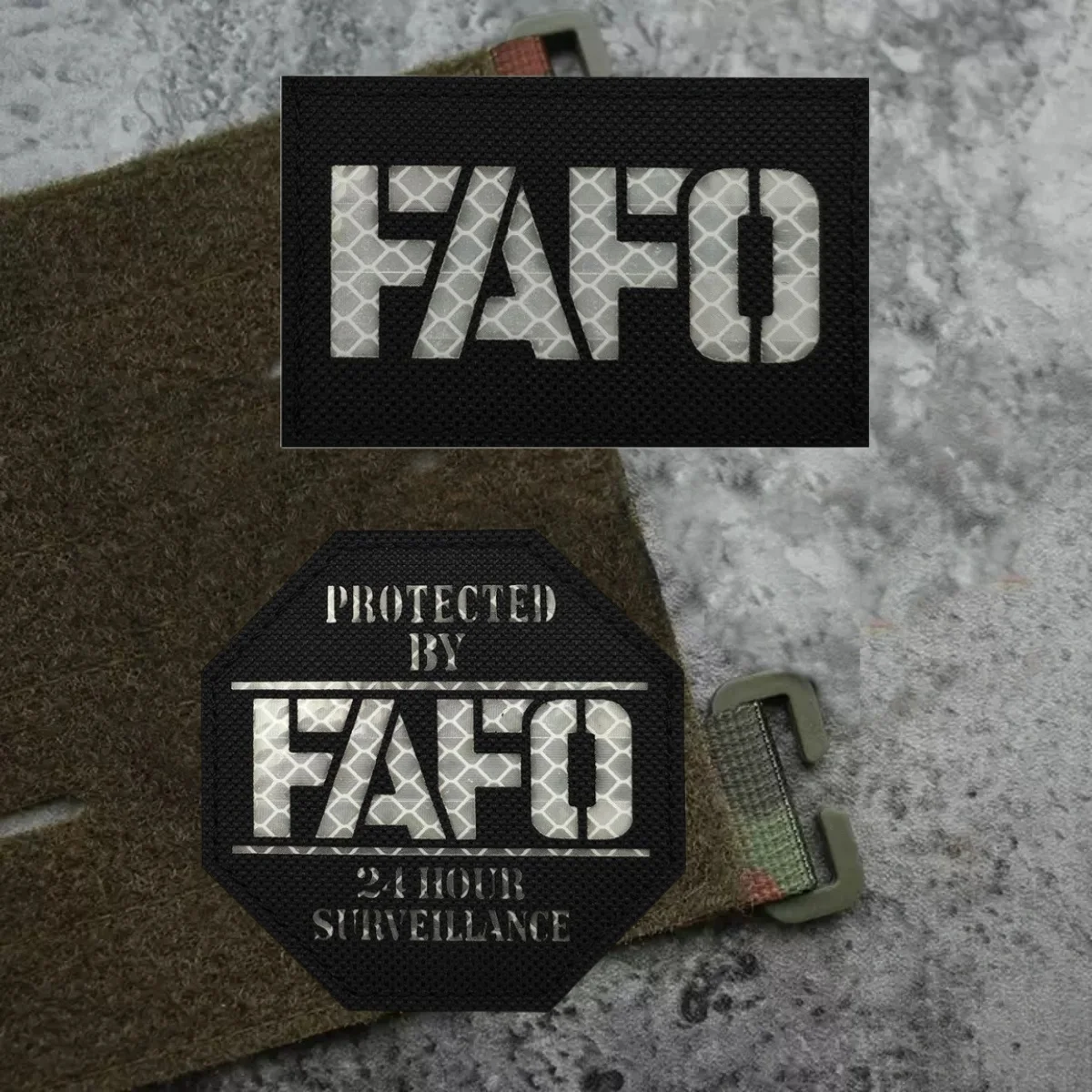 FK Around and Find Out FAFO Reflective Laser Patch Clothes Warning Words Hook and Loop Patches Backpack Military Accessory