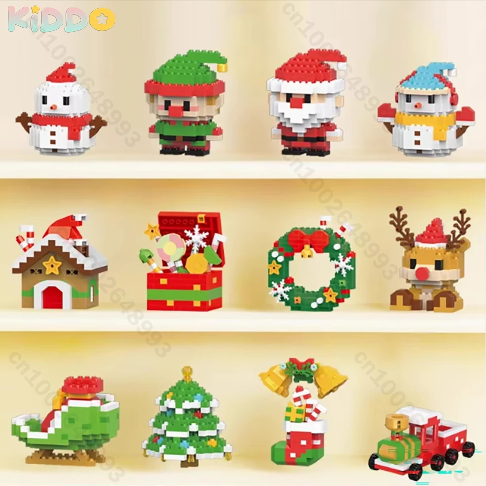 

Mini Building Blocks Santa Claus Model Christmas Micro Bricks Block Snowman Decoration Children's Gift Puzzle Assembling Toys