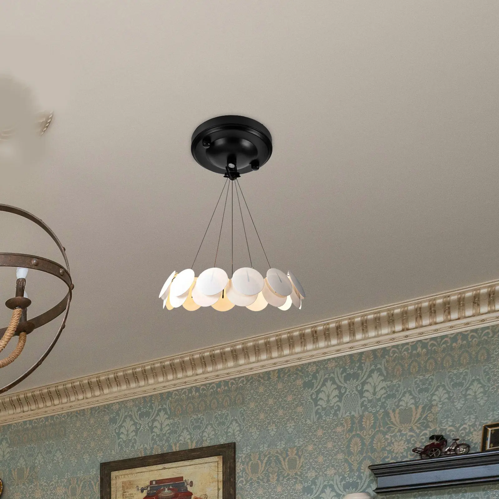 

Металлическая потолочная пластина-основание для люстры, простой декоративный монтажный кронштейн для светильника в гостиную