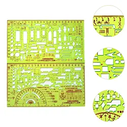 2pcs Traffic Accident Drawing Ruler Drawing Template Project, Compact Professional Drafting Stencil Craft Vehicle Drawing Ruler