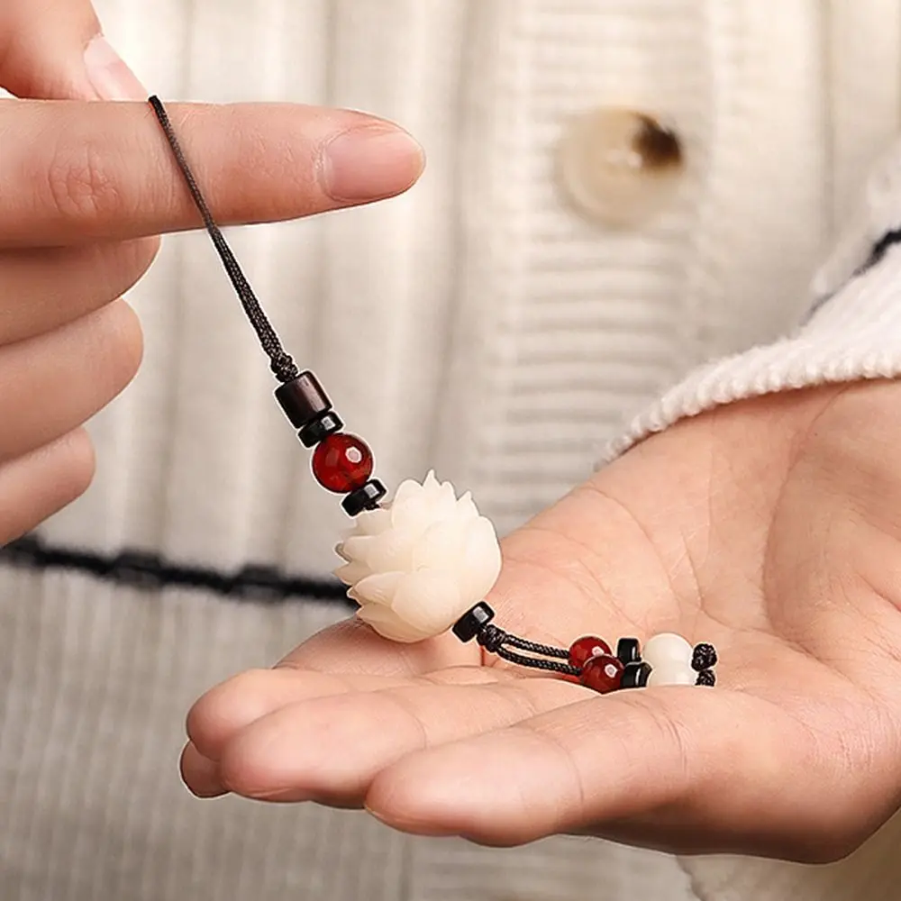 

Bag Pendant Friend Gift Hand-made Key Holder Car Accessories Key Ring Mobile Phone Ring Lotus Flower Pendant Bodhi Key Chain