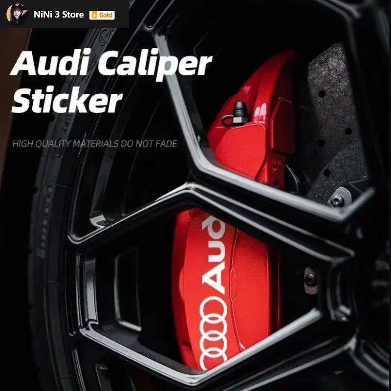For Audi Sline A4 B7 B8 B9 A3 8P 8V 8L A5 A6 C6 C5 C7 4F A1 A7 Car Brake Caliper Sticker Heat Resistant Decals Auto Accessories