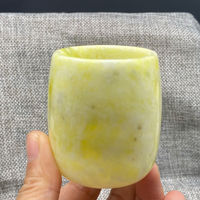 Real Jade Tea Cup Kung Fu Teaset Genuine Natural Chinese Lantian Jades Stone Hand-carved Health Cups Gongfu Teaware Gifts