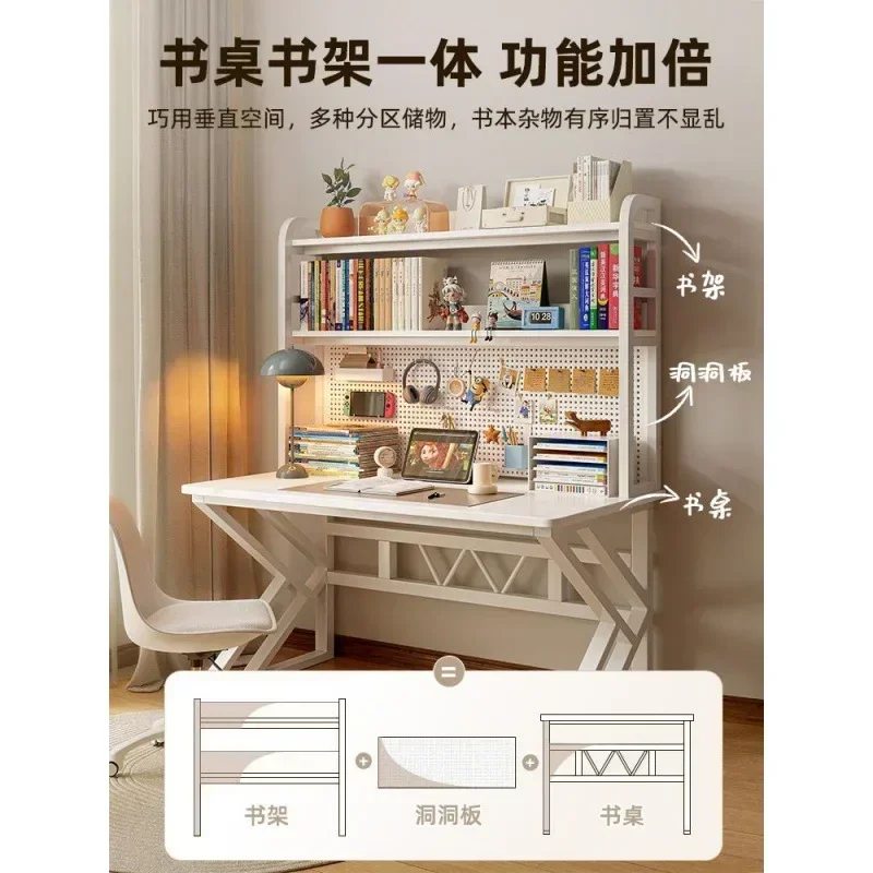 Furn-iture Desk Student Ho-me Bookshelf Integrated Computer Desk Desktop Bedroom Easy To Learn and Write Jun-ior  School Adult