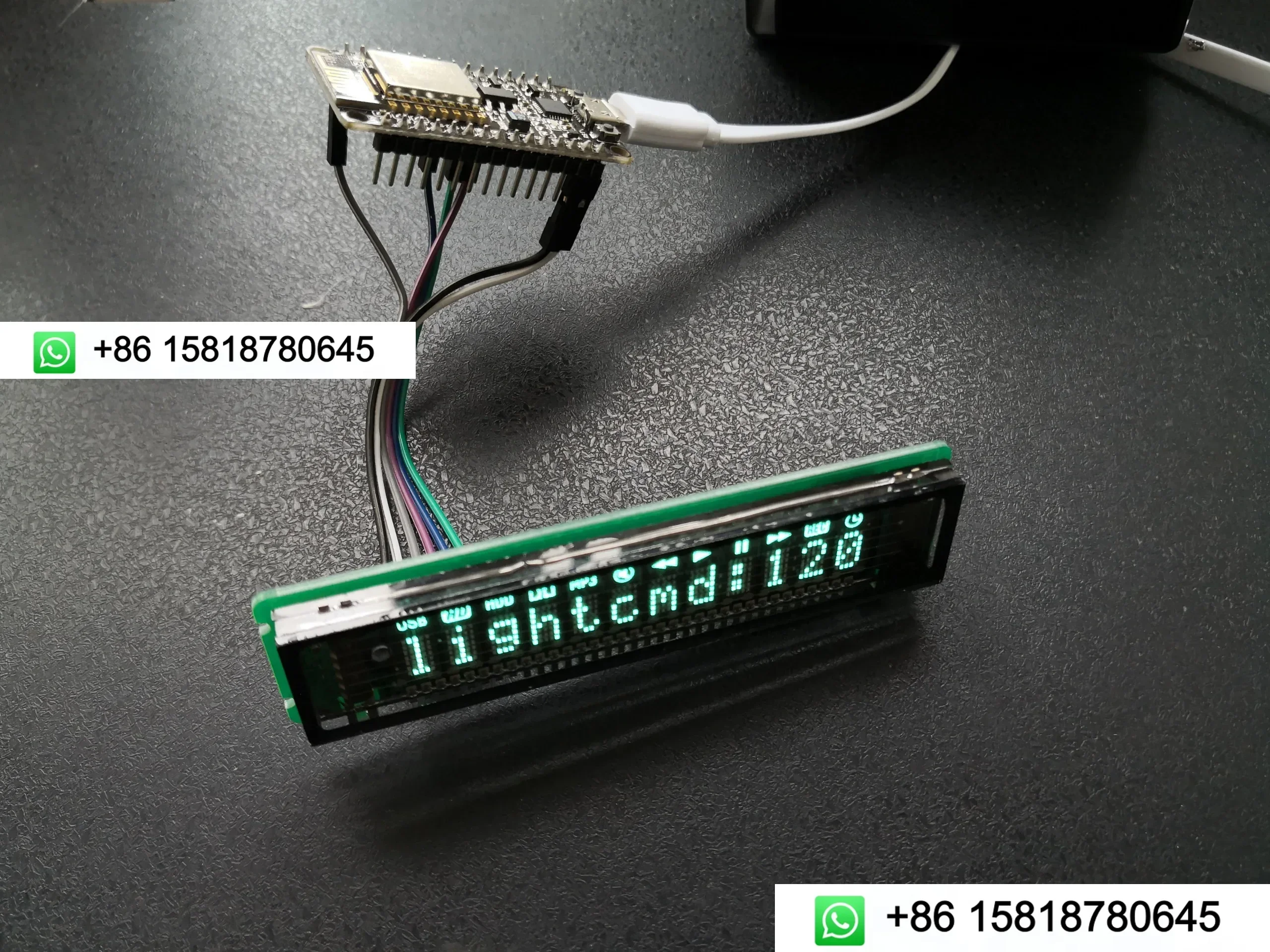 VFD Display Screen VFD Screen with Font Library Dot Matrix 12-bit Screen SPI Interface There Is Information