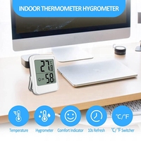 2PCS Indoor Hygrometer Digital Thermometer Mini LCD Thermometer Humidity Monitor For Indoor White