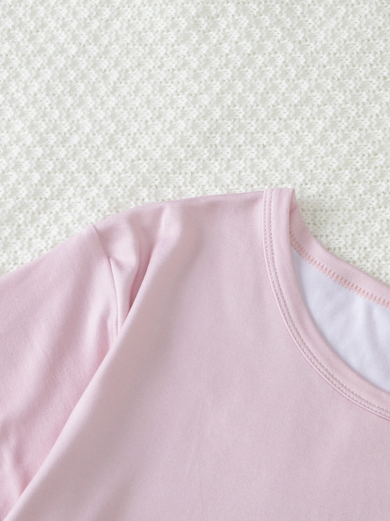 2-teiliges Set aus süßen und niedlichen Kurzarm-Shorts für Teenager-Mädchen, lässiges und vielseitiges Schlafanzug-Set für Mädchen in der Mittelstufe – Detail 9