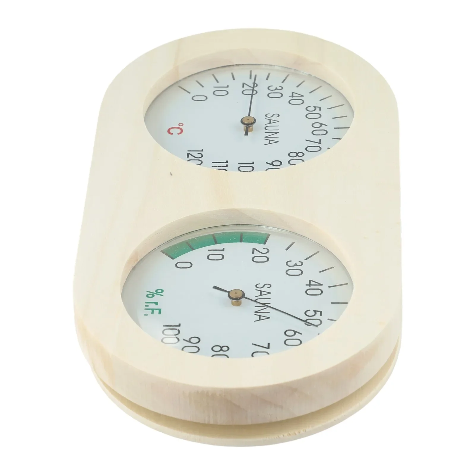 Humidity Gauge Hygrometer Device Multifunctional Design Natural Wood Material User-Friendly For Home Use 235*130mm
