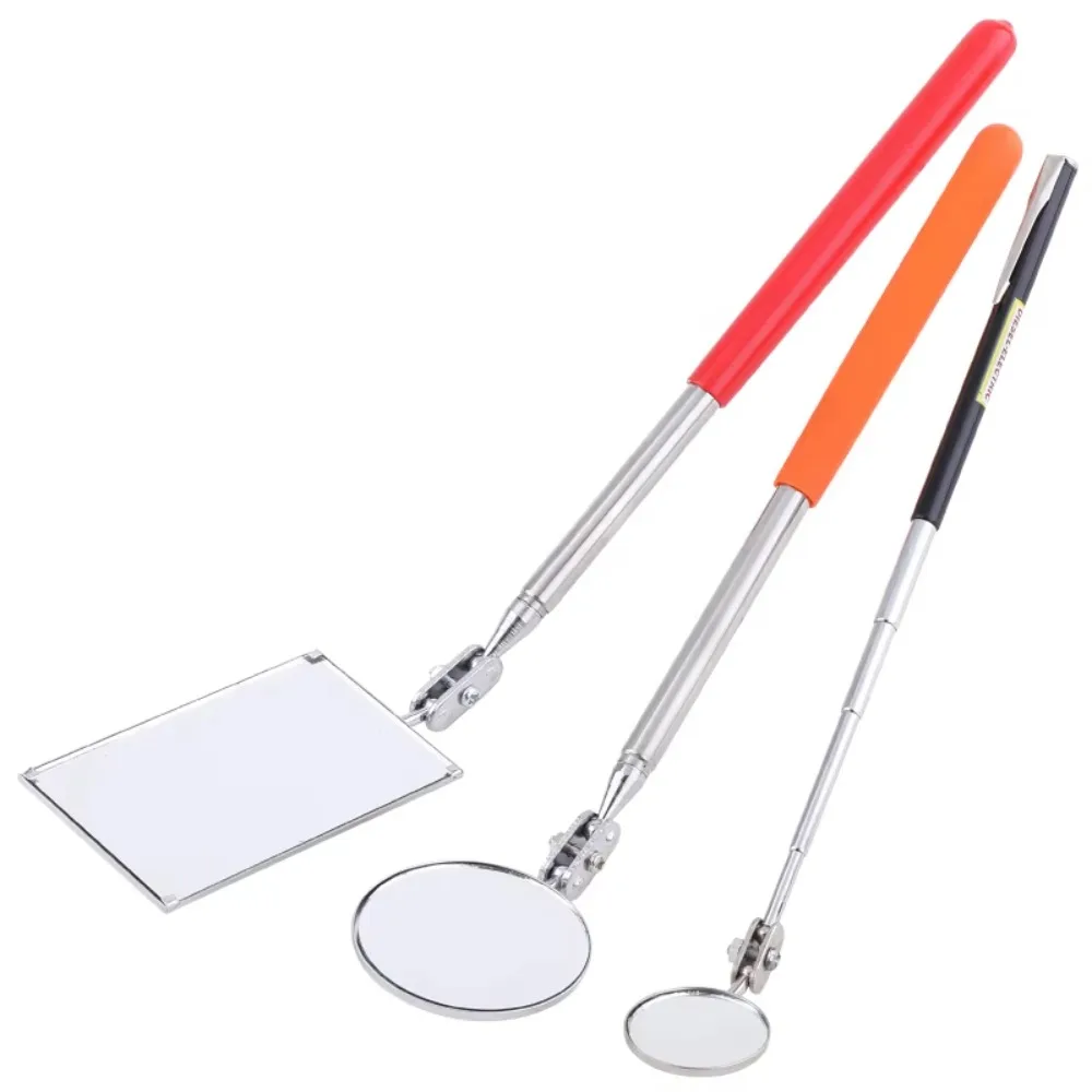 Square/round Rotatable Mirror Angle Telescopic Mirror Extendible Inspection Stainless Steel Detection Tool Equipment