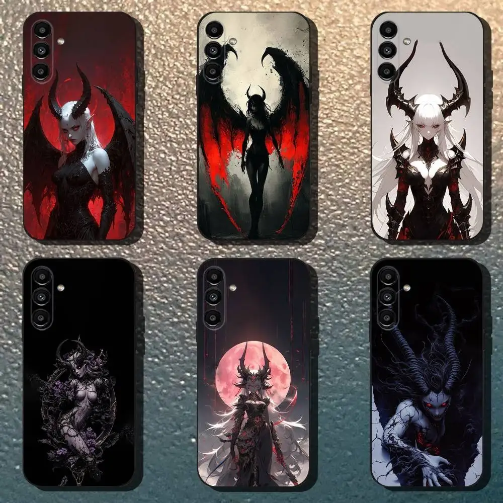 

Demon Witch Satan Anime Phone Case For Samsung Galaxy A13,A21s,A22,A31,A32,A52,A53,A71,A80,Soft Black Shell