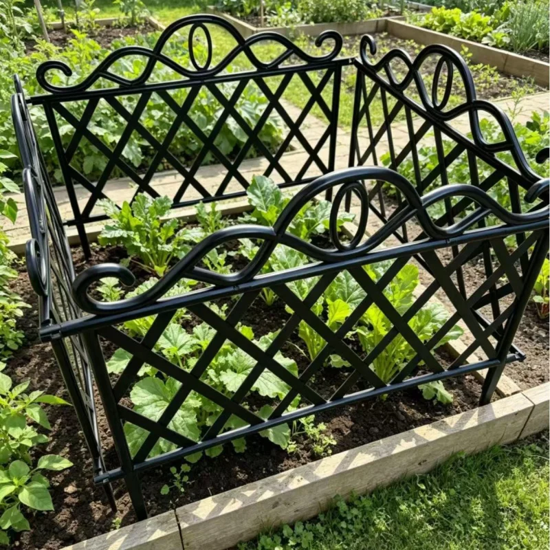 Splicable Plug-in Garden Fence, Plastic Decorative Edging Border Barrier for Lawn Flower Bed Patio Outdoor Landscape Decor