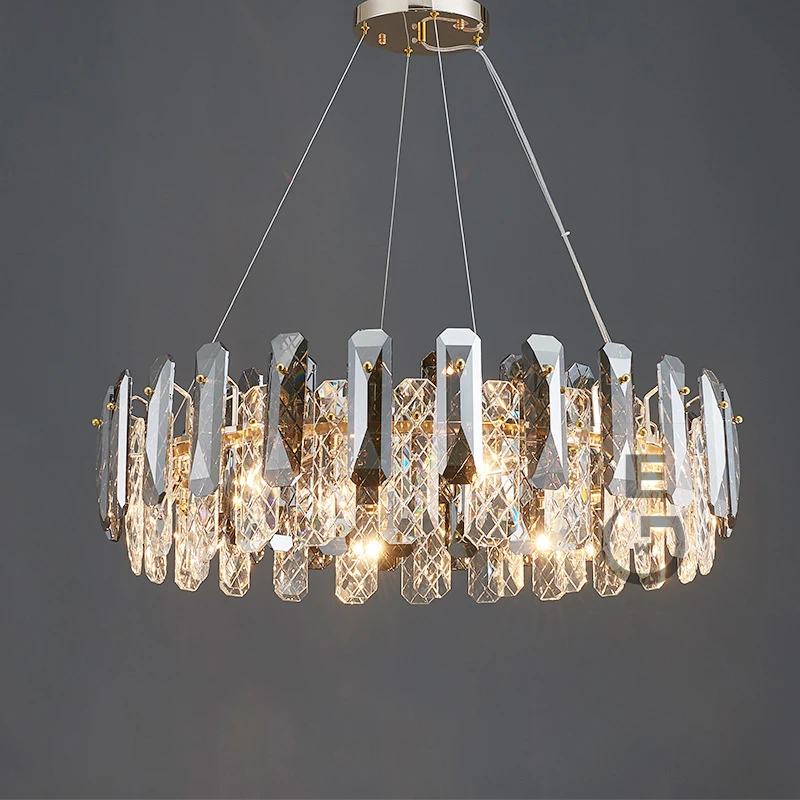 

Luxury Crystal LED Chandeliers Living Dining Room Hall Decor Suspension Fixture Lustre Hanging Light