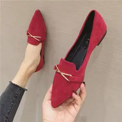 Slip on Shoes for Women Woman Footwear Flat Pointed Toe Red Fashion 2024 New in Comfortable and Elegant Original Shoe Urban 39 A