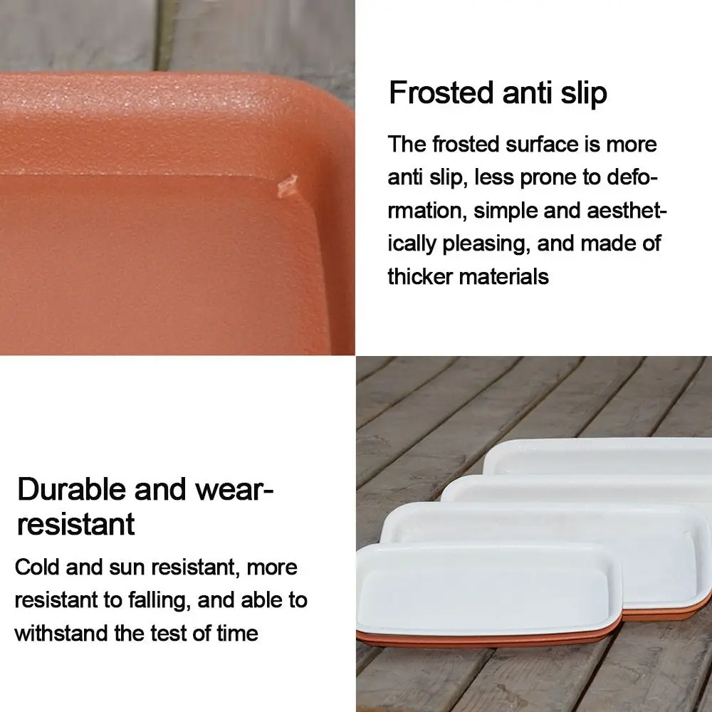 1Pcs Heavy Duty Durable Rectangle Plant Saucer Plastic Tray Saucers Drip Trays Indoor Outdoor