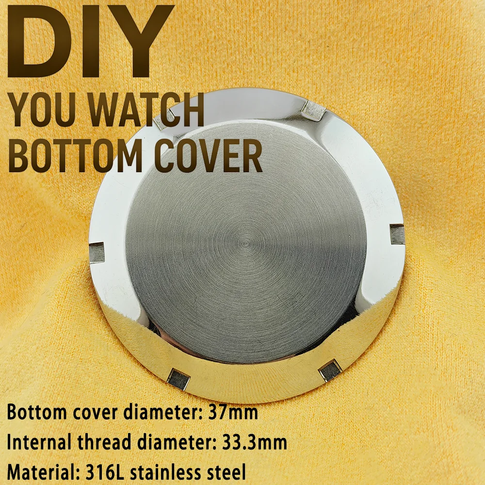 Image of DIY Uhrengehäuse-Bodenabdeckung VK63, 37mm, Mondmuster, Gewindedurchmesser 33,3mm, Abnehmbare Bodenabdeckung, DIY Gehäuse-Rückabdeckung