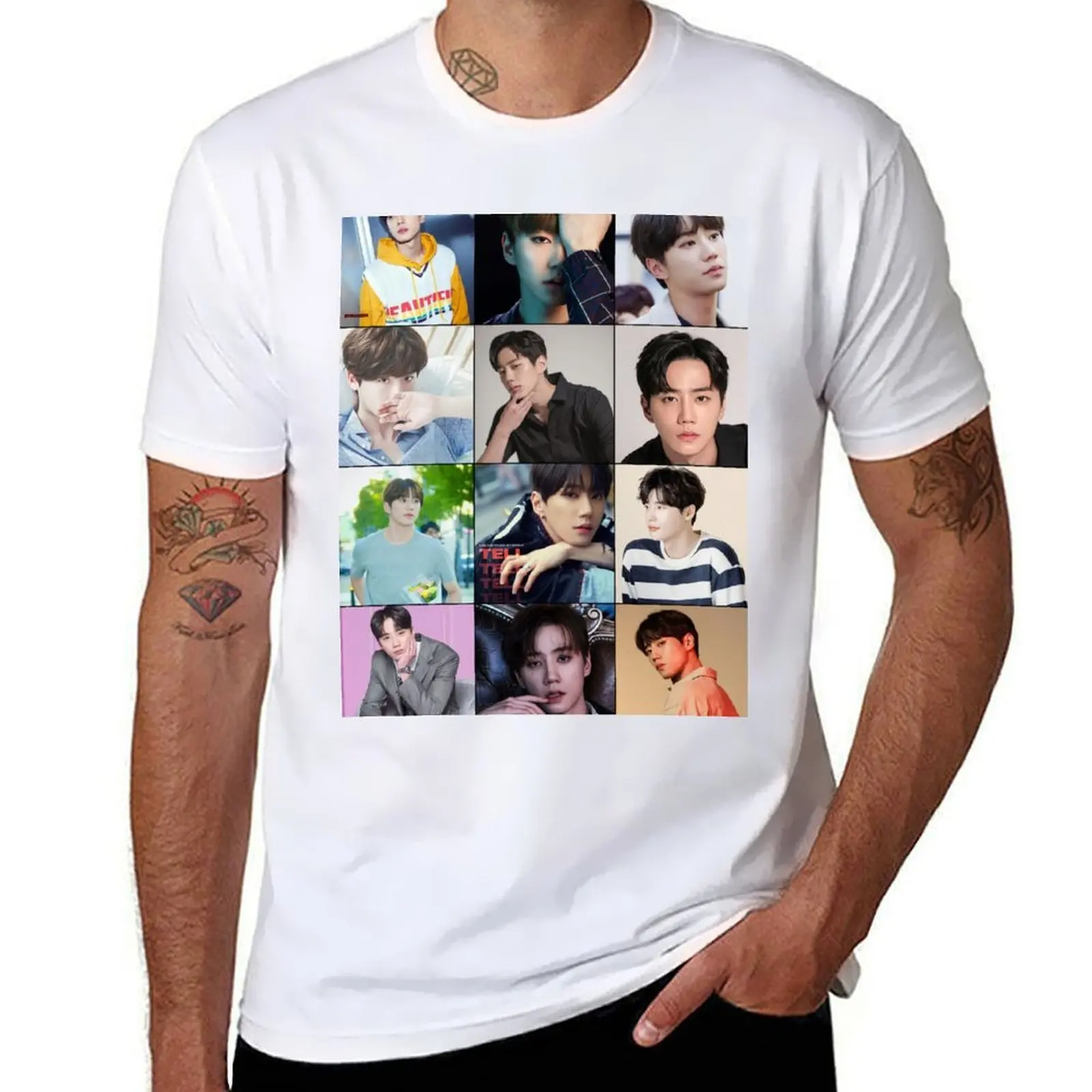 

Lee Jun Young Photo Collage T-Shirt man t shirt designer cotton t shirt pack T-Shirt