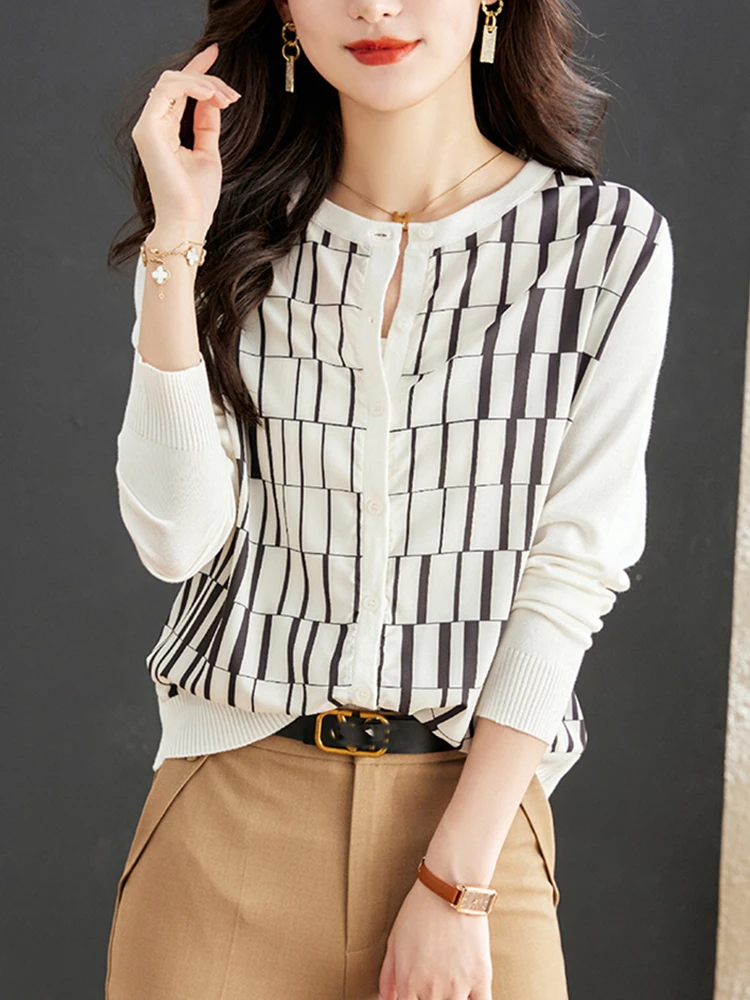 Camisas de fondo de punto suave, suéter elegante, cárdigan informal, Camisetas básicas, Tops de punto, primavera y verano, nuevo