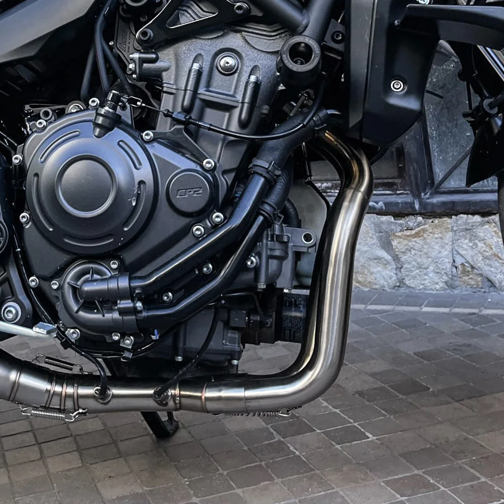 For MT07 FZ07 XSR700 Tracer 7 R7 2014-2026 Motorcycle Exhaust System Modified Stainless Slip On Tube 51MM Front Link Pipe