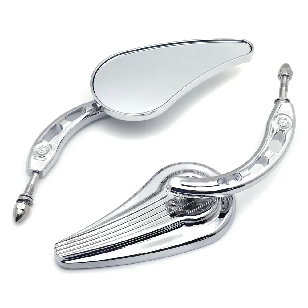 

Raindrop Side Mirrors For 1984 and Up Harley Softail Classic Deluxe Breakout Night Aftermarket Motorcycle Parts