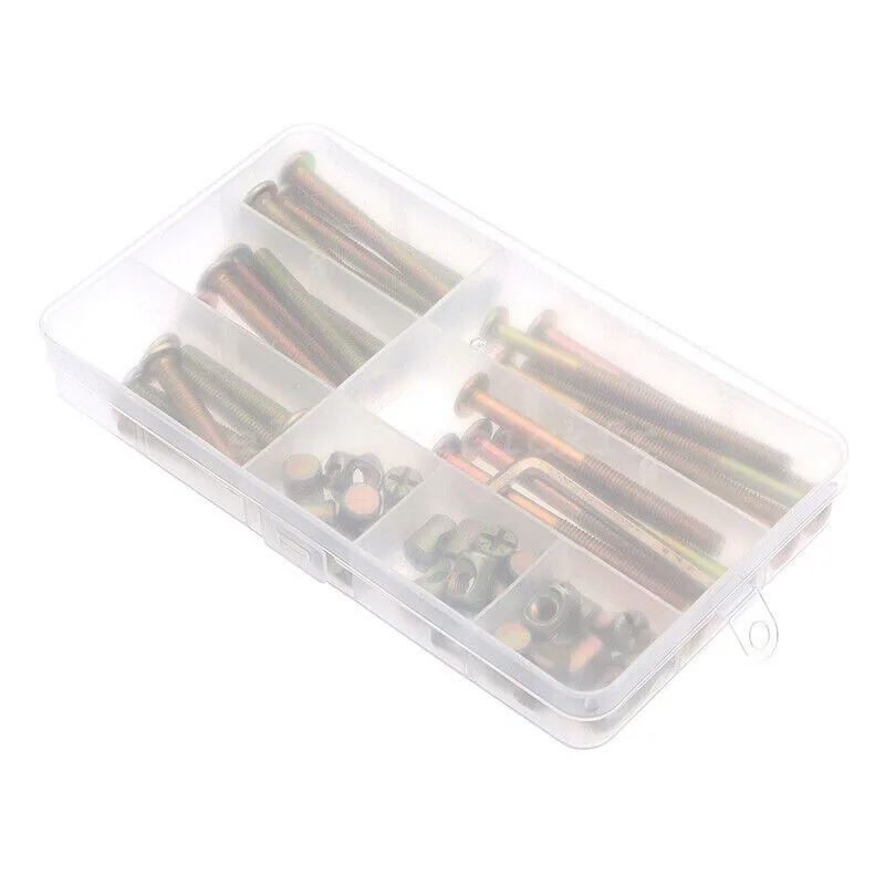 25Set Cot Bed Furniture Connecting Bolts Barrel Nut Furniture Bolts and Barrel Nuts M6 Allen Head Furniture Cot Crib Bed Bolt view 6