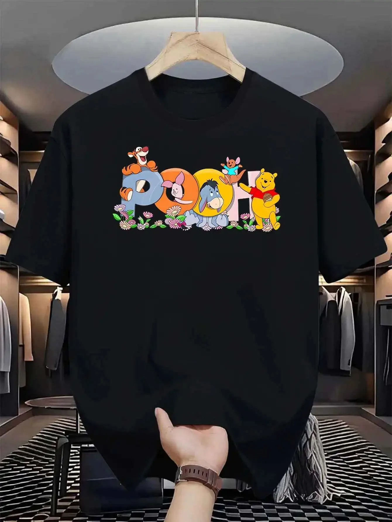 

Хлопковая футболка унисекс Disney Winnie the Pooh & Friends, уличная модная удобная футболка унисекс для женщин и мужчин