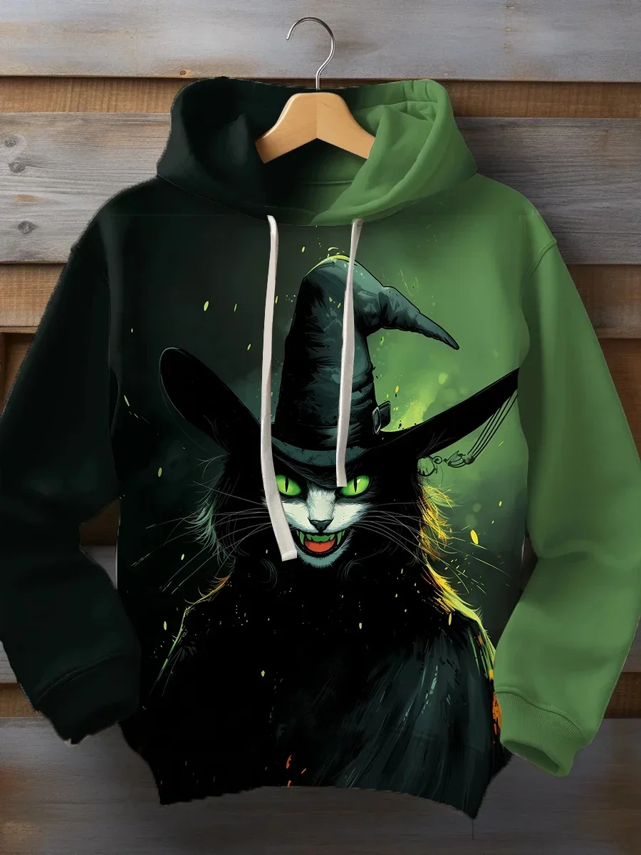 

Halloween Wicked Witch Graphic Men's Hoodie 3D Print Gothic Horror Long Sleeve Pullover Autumn Winter Family Party Daily Clothes
