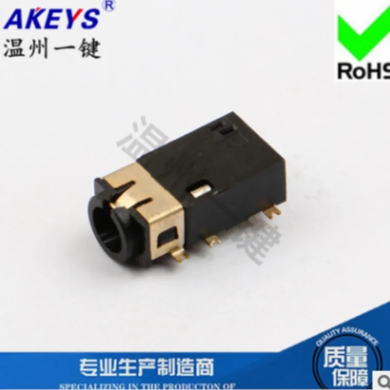 10 PCS PJ-3591 6 pin paster outlet 3.5mm earphone jack interphone for micro usb frequency jack switch