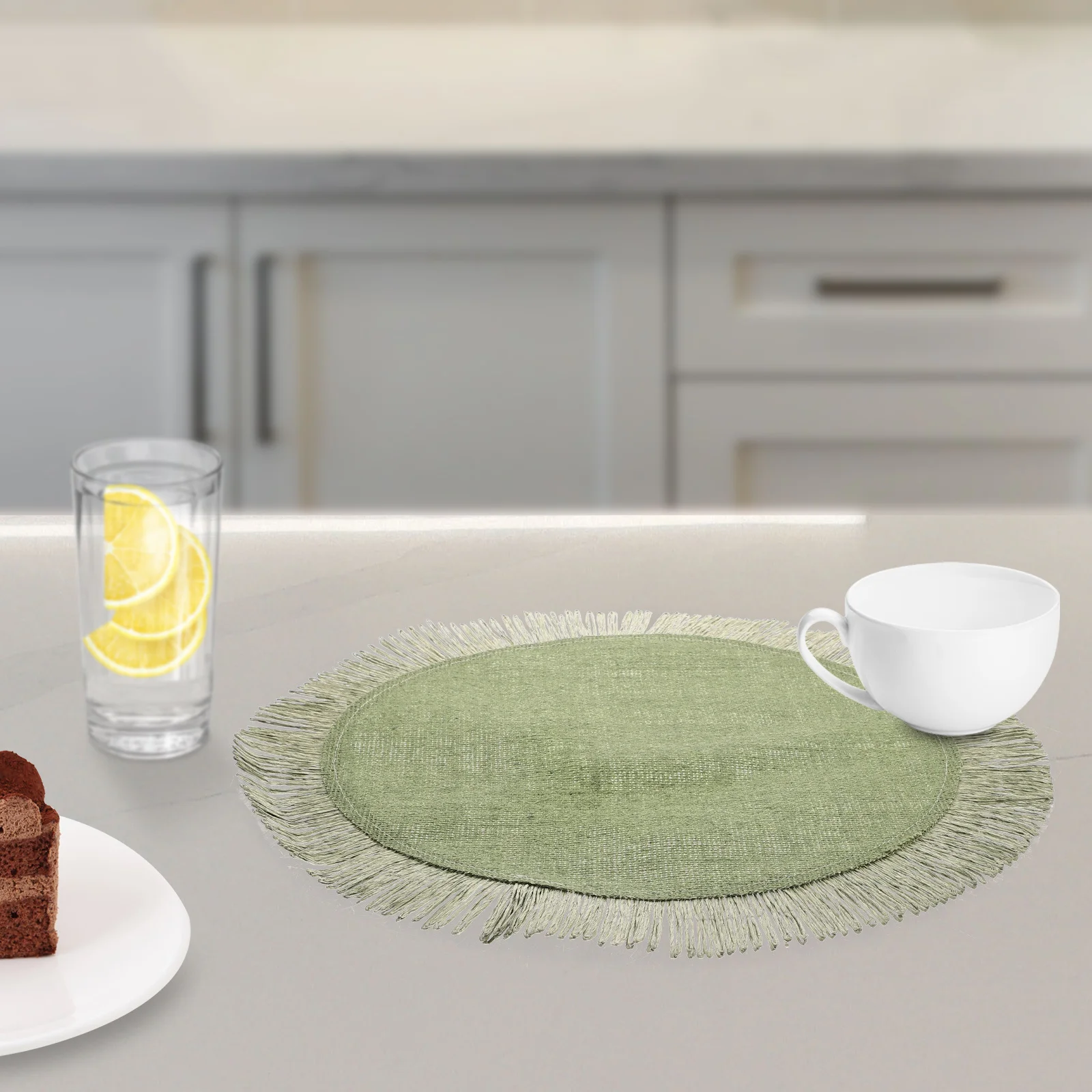 

2pcs Round Woven Placemat Decorative Tableware Pad Heat Insulation Anti-Scald Coaster For Dining Table Bowl Cup Cutlery Mat Home