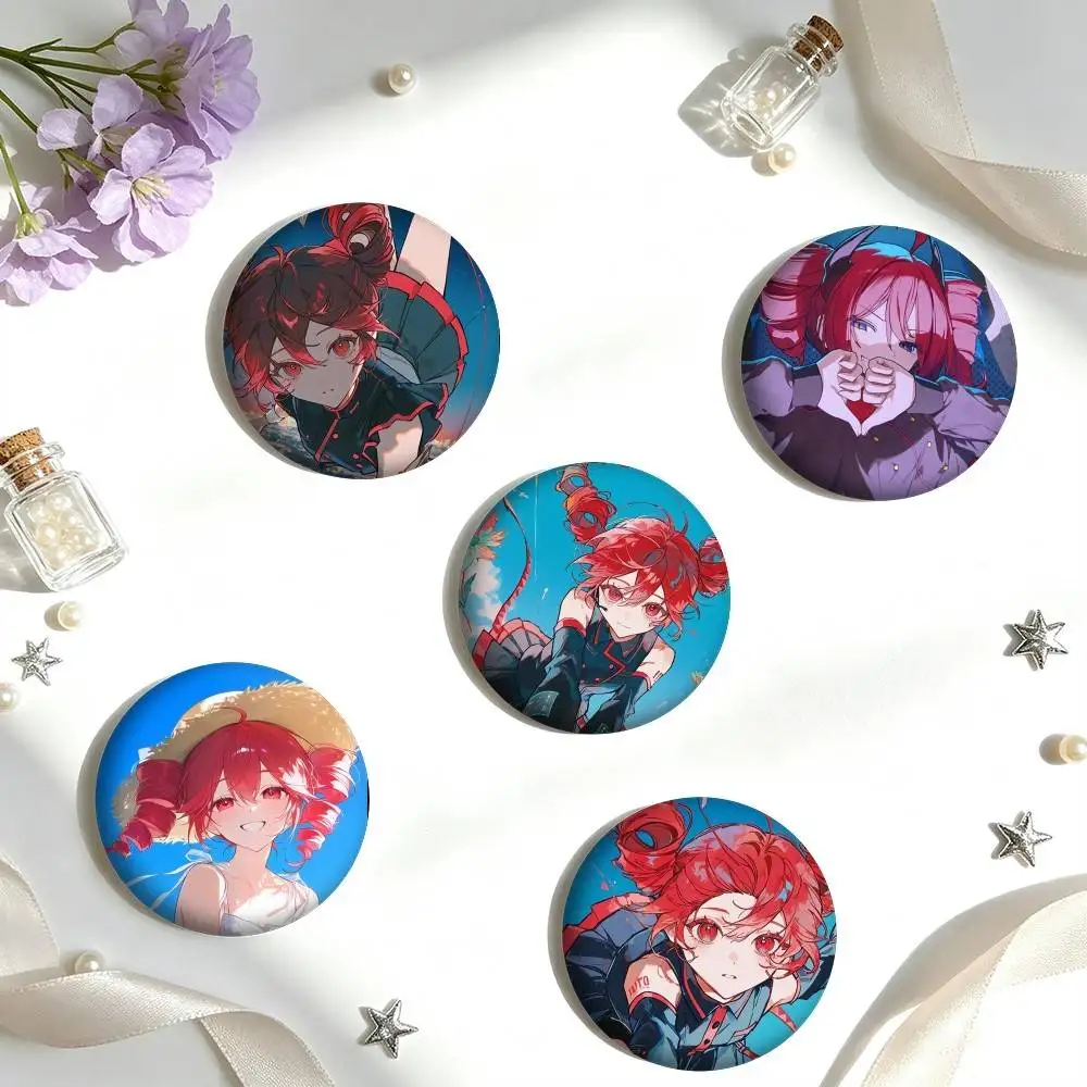 V-Virtual Idol Kasane Teto  25 32 44 58 75mm Badges Personalized Round Brooches Pins Accessory Gift