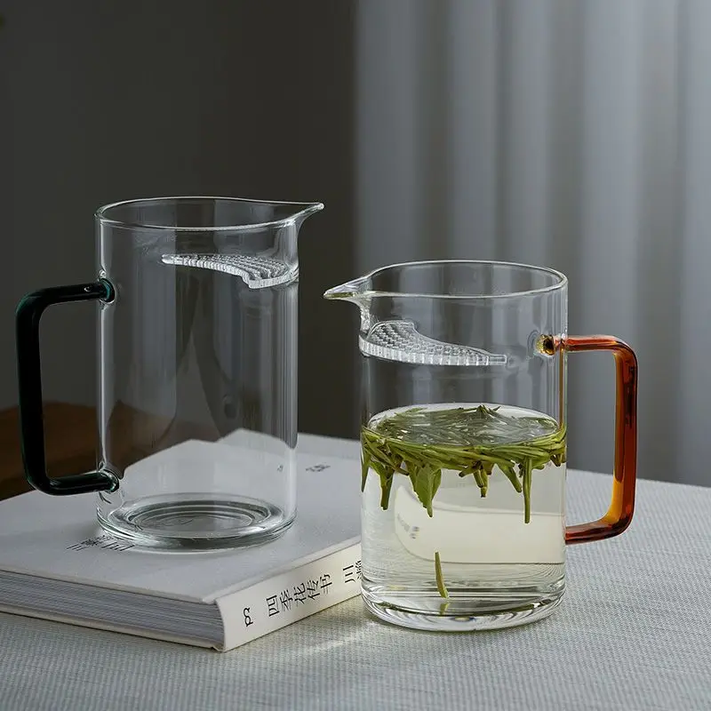 Thickened Heat Resistant Moon Tooth Glass Teapot Strainer  Set Accessories Green  Cup for Brewing