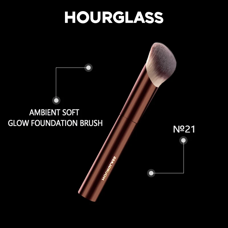 Pennello per Trucco Hourglass - N.21 Ambient Soft Glow, Pennello per Fondotinta con Setole Morbide, Design alla Moda, Pennello Singolo per il Viso