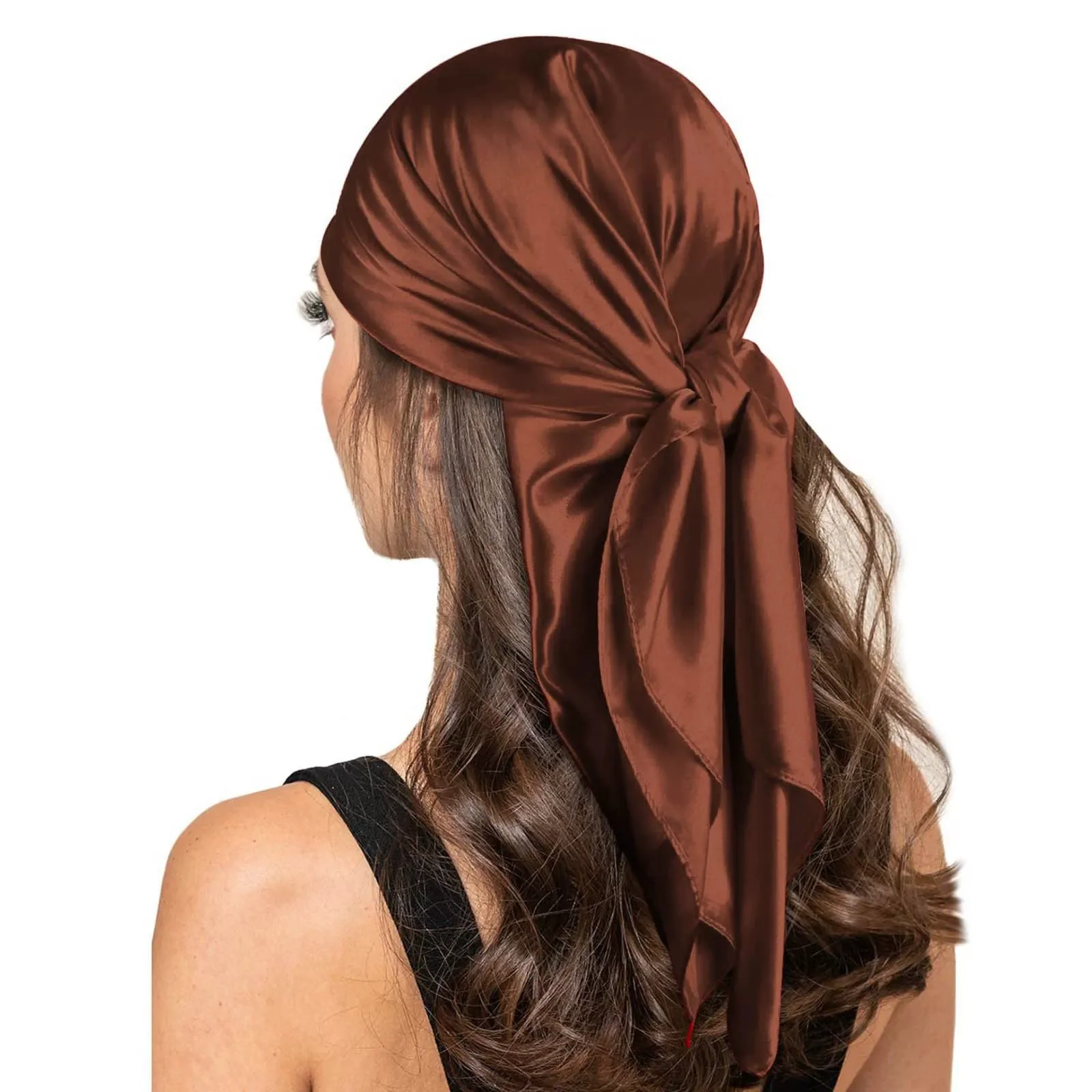 90*90cm Silk Scarf Scarftop Headwraps For Woman Fashion Four Seasons Hair Accessories Hijab Foulard Bandana Femme Headscarf