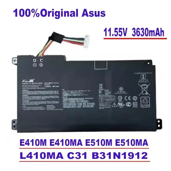 

100% Оригинальный Аккумулятор Asus E410M E410MA E510M E510MA L410MA C31 B31N1912