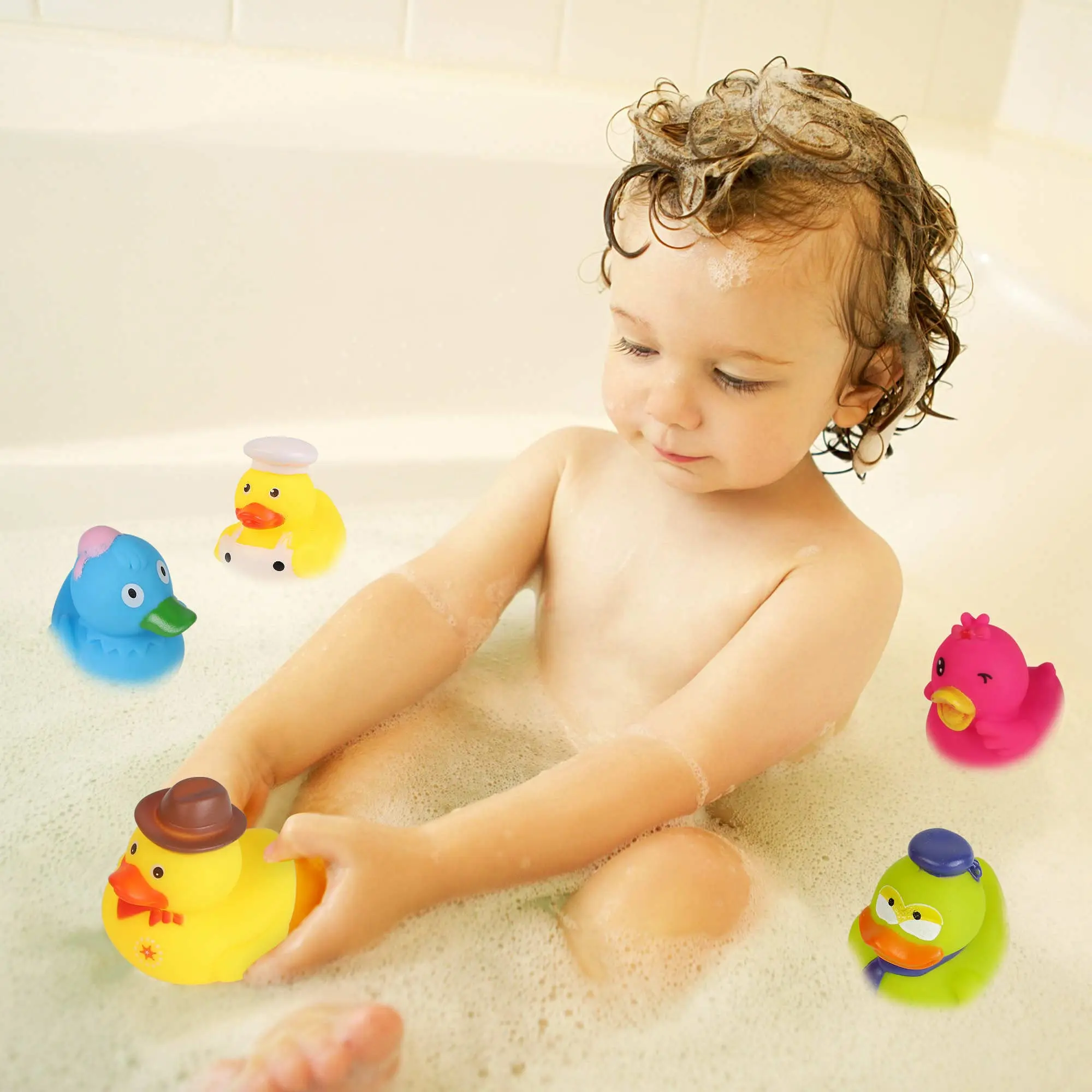 Rubber Ducks in Bulk,Assortment Duckies for Jeep Ducking Floater Duck Bath Toys Party Favors