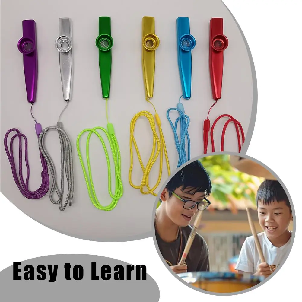 كازو معدني خفيف الوزن محمول للمبتدئين أداة الفلوت عشاق الموسيقى أداة النفخ الخشبية تصميم بسيط كازوس #1