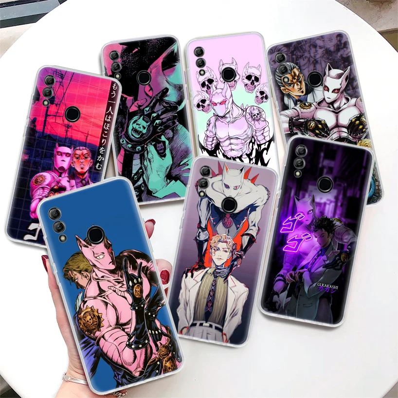 Anime JoJo Killer Queen Coque Phone Case For Huawei Honor 8A 8S 8X 9X 10 Lite 9 20 Pro Y5 Y6 Y7 Y9S P Smart Z 2019 2021 Soft Cov