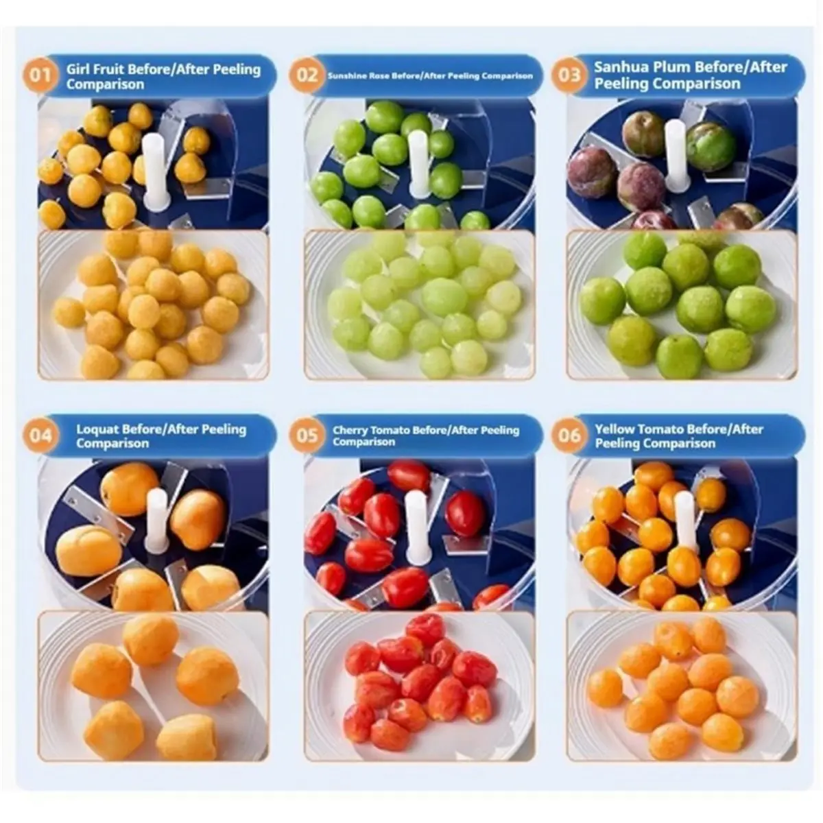 Peladora eléctrica de ajos y uvas, herramienta peladora de frutas para ajo, tomate, ahorro de tiempo, fácil operación para el hogar y la cocina