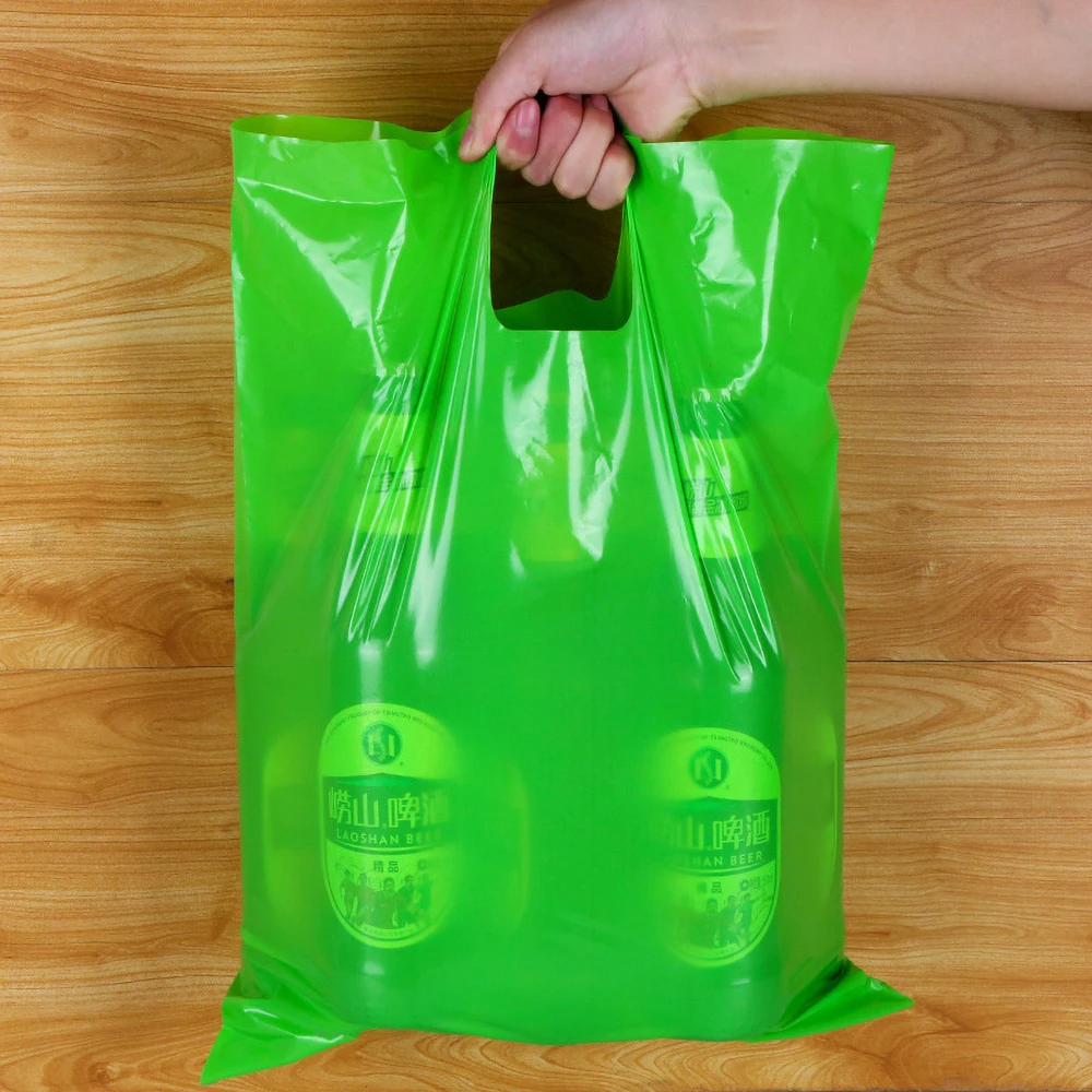 200pcs Custom logo Shopping Bag Plastic Flat Gift Packaging Bag with logo Free Printing One Color Logo On Double Sided