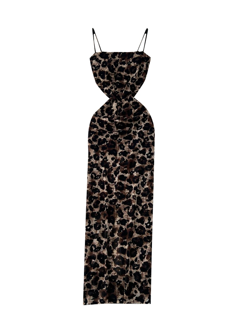 مثير ليوبارد طباعة Bodycon الدكتور المرأة الصيف Faion عالية الخصر ألف خط تنورة ضيقة تناسب التخسيس العصرية Strapl طويلة Dr